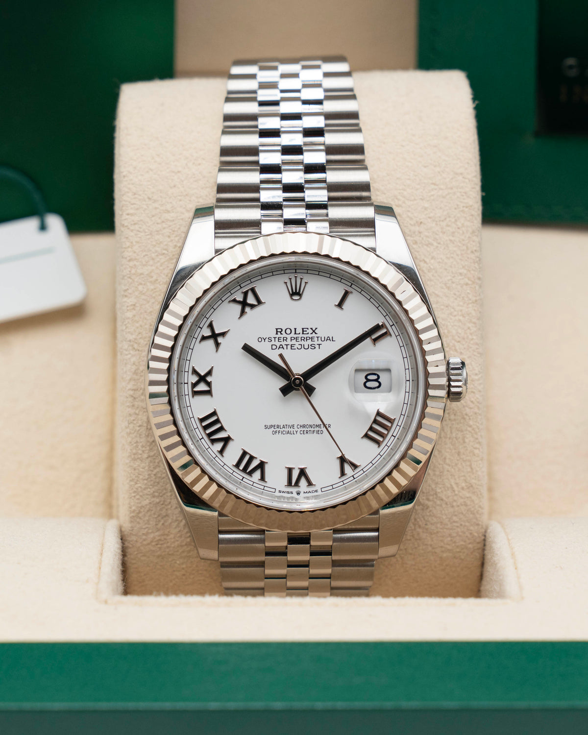 Rolex Datejust 41mm 126334 White Roman Dial Fluted Jubilee 2025