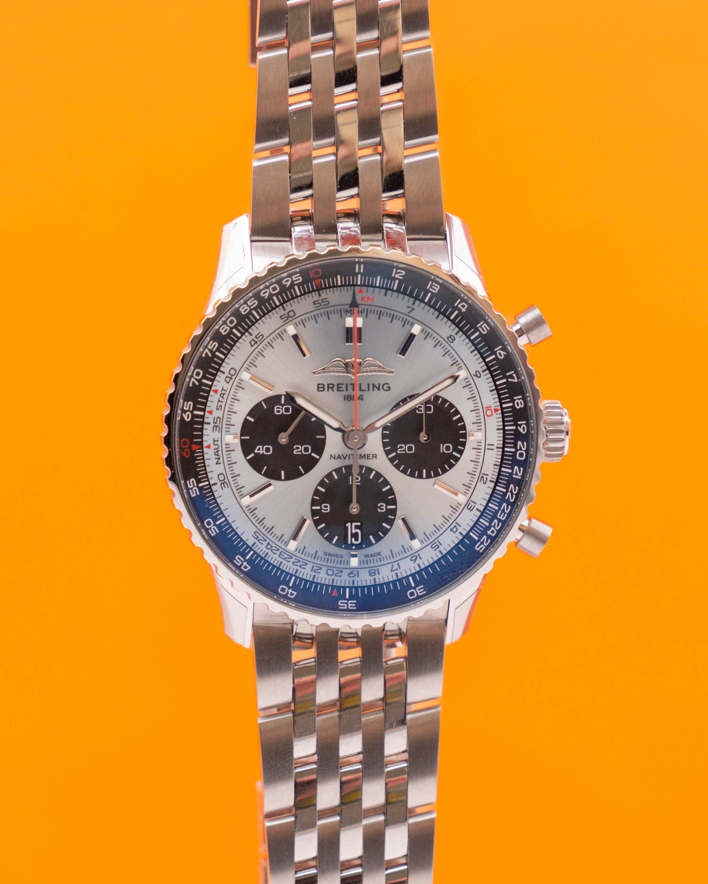 Stickered Breitling Navitimer B01 43mm Blue Dial Chronograph
