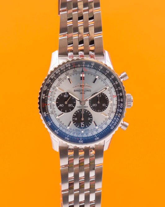 Stickered Breitling Navitimer B01 43mm Blue Dial Chronograph