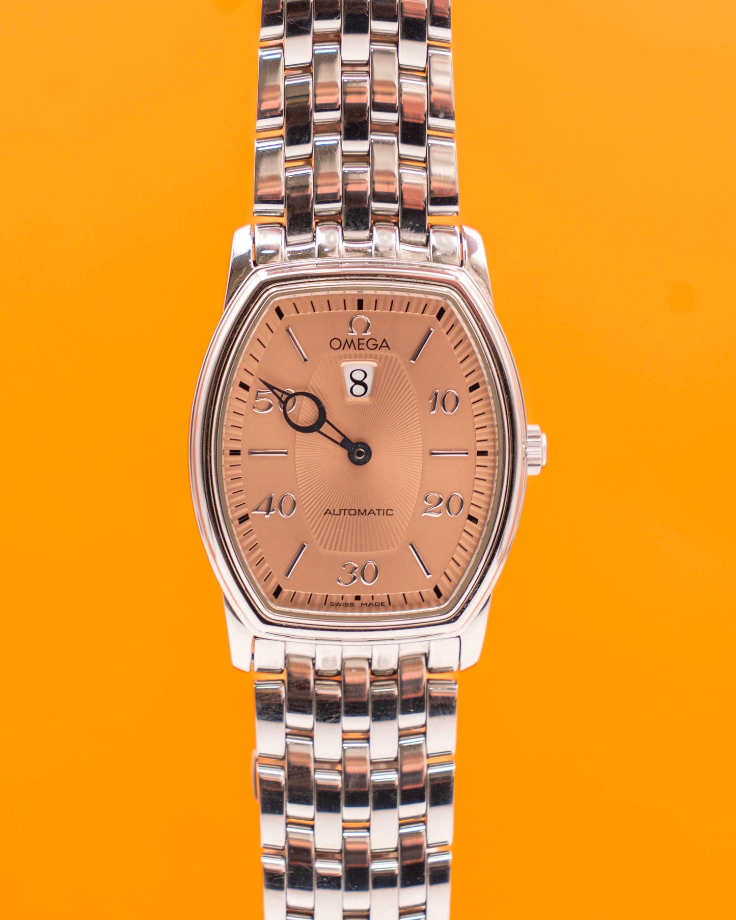 Omega DeVille Prestige 4553.61.00 Jump Hour Salmon Dial