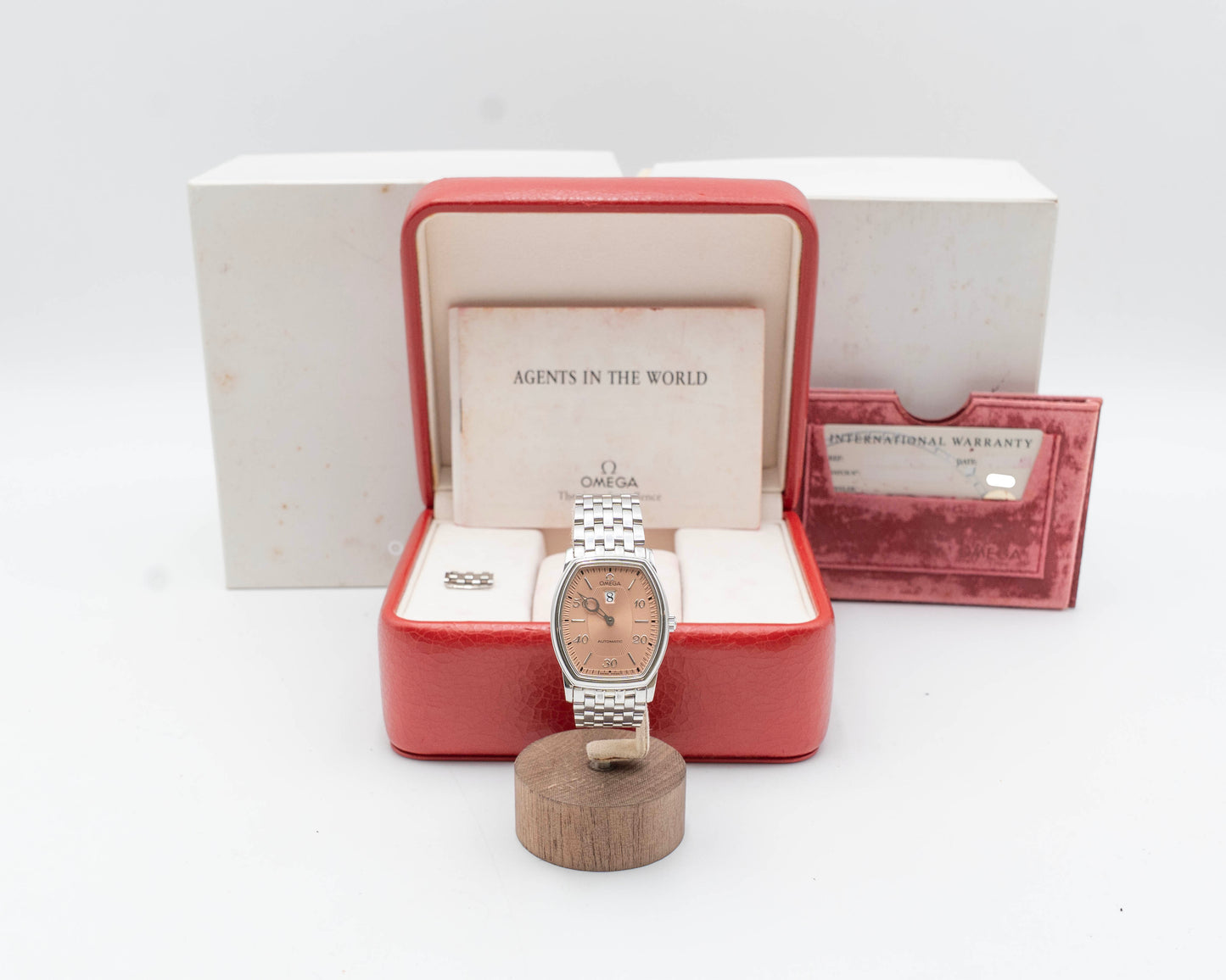 Omega DeVille Prestige 4553.61.00 Jump Hour Salmon Dial