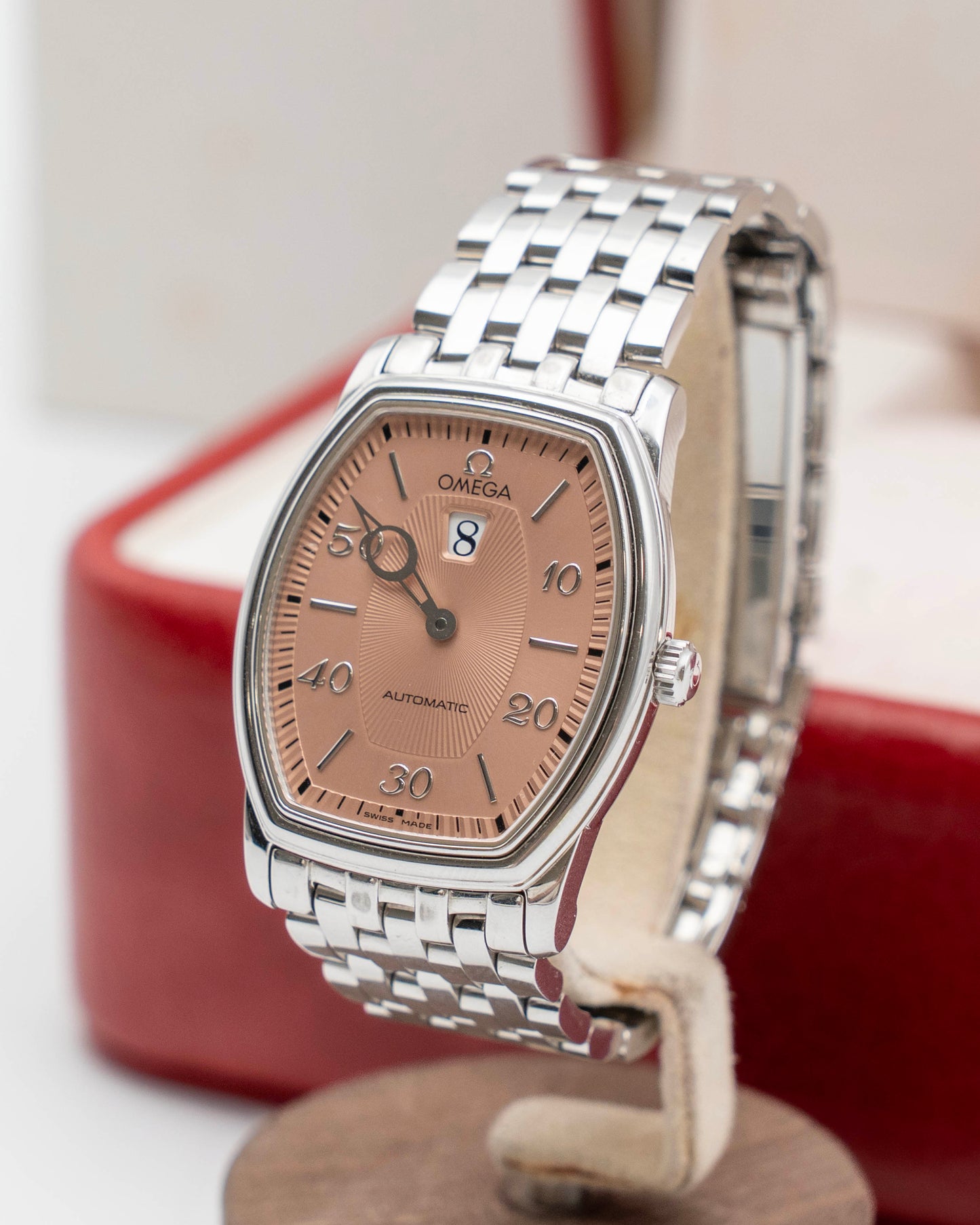 Omega DeVille Prestige 4553.61.00 Jump Hour Salmon Dial