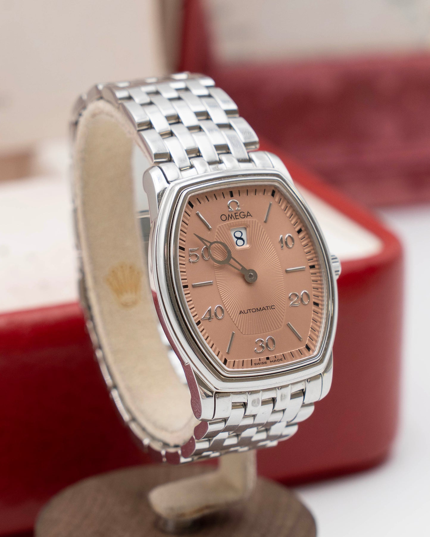 Omega DeVille Prestige 4553.61.00 Jump Hour Salmon Dial