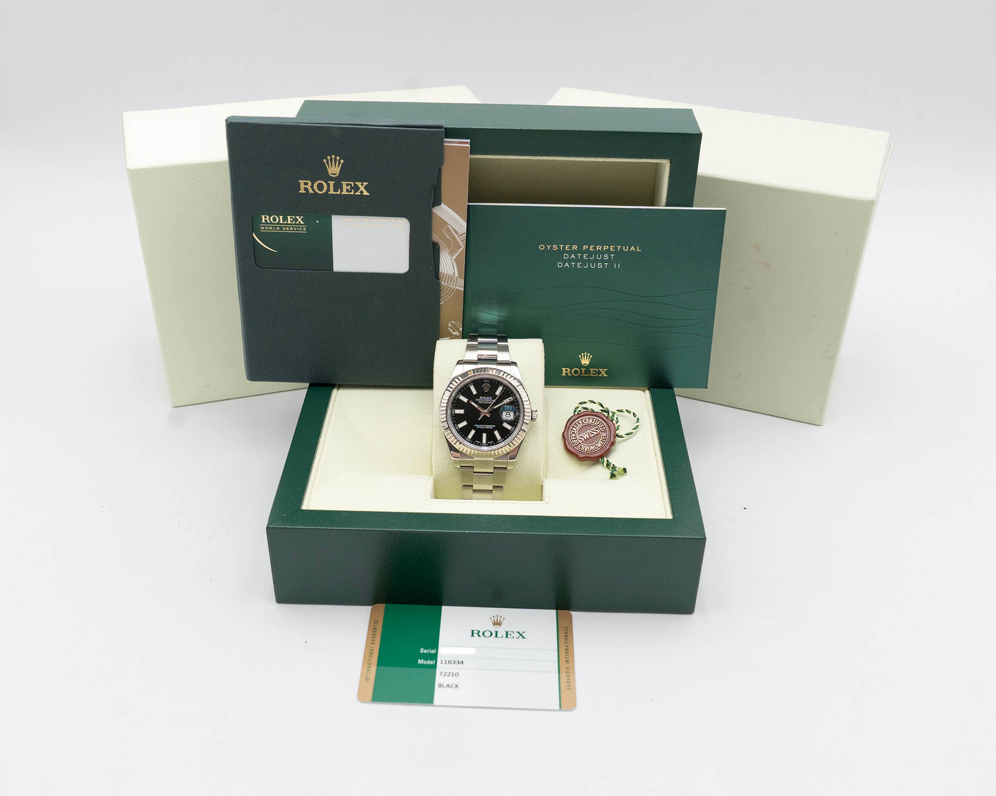 Rolex Datejust II 41mm 116334 Black Stick Dial 2015