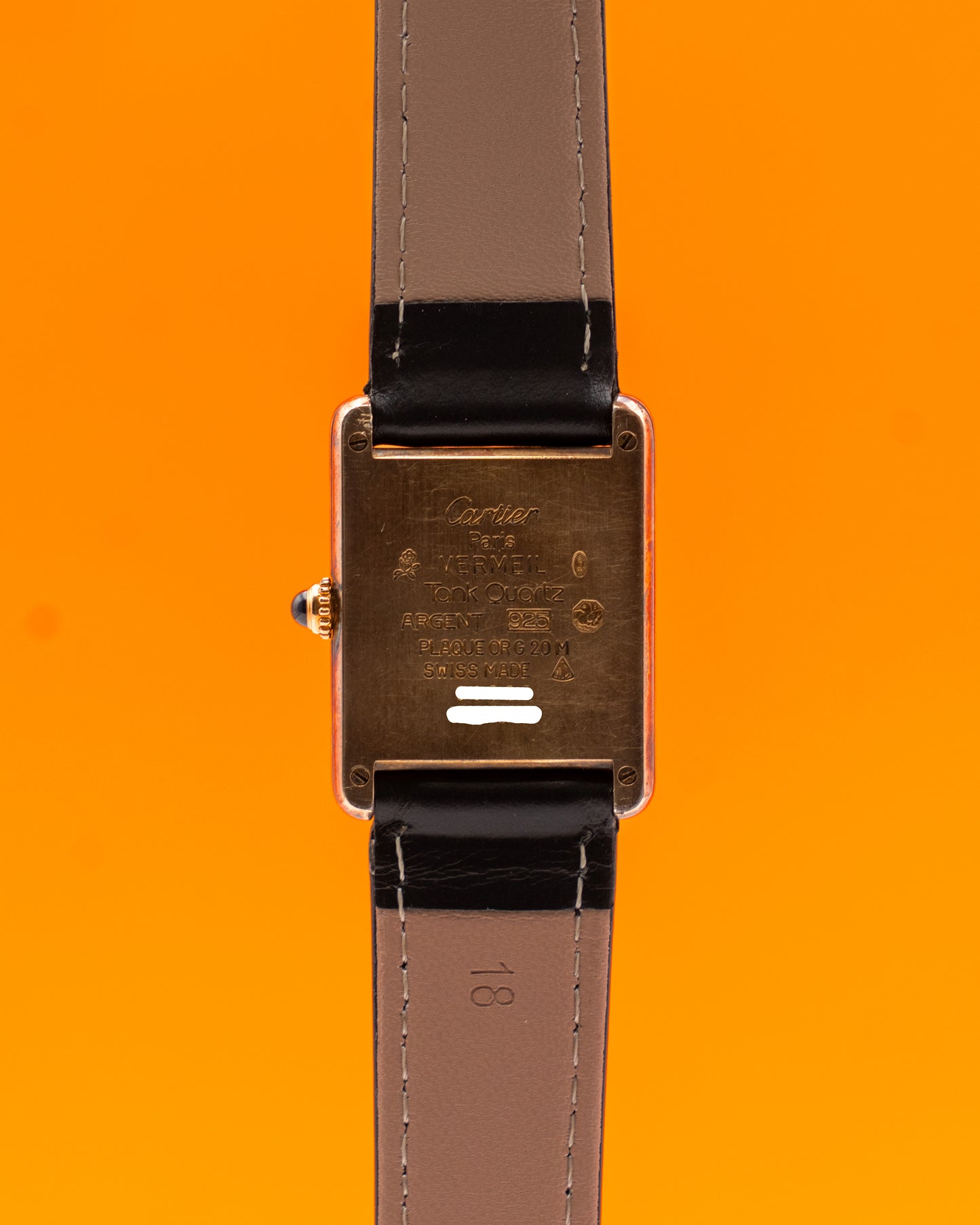 Cartier tank 590005 Lemon Roman Dial