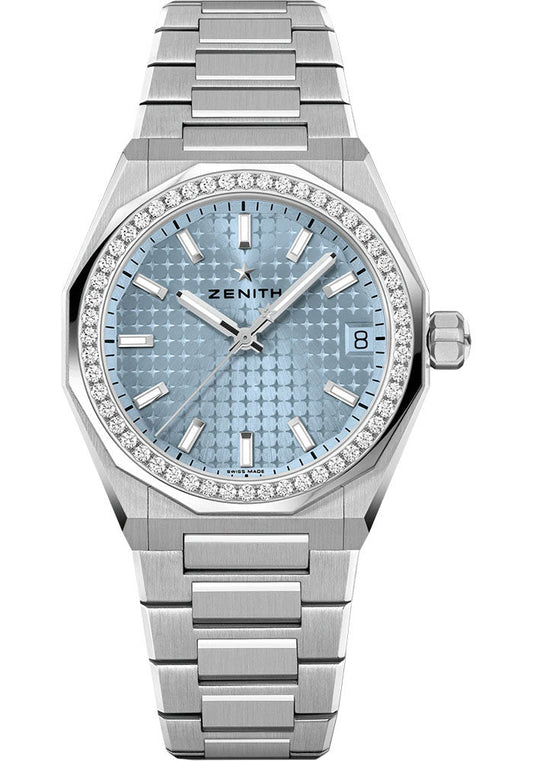 Zenith Defy Skyline 36 Watch - 36 mm Steel Case - Ice Blue Dial - Interchangeable Steel Bracelet - 16.9400.670/15.I001