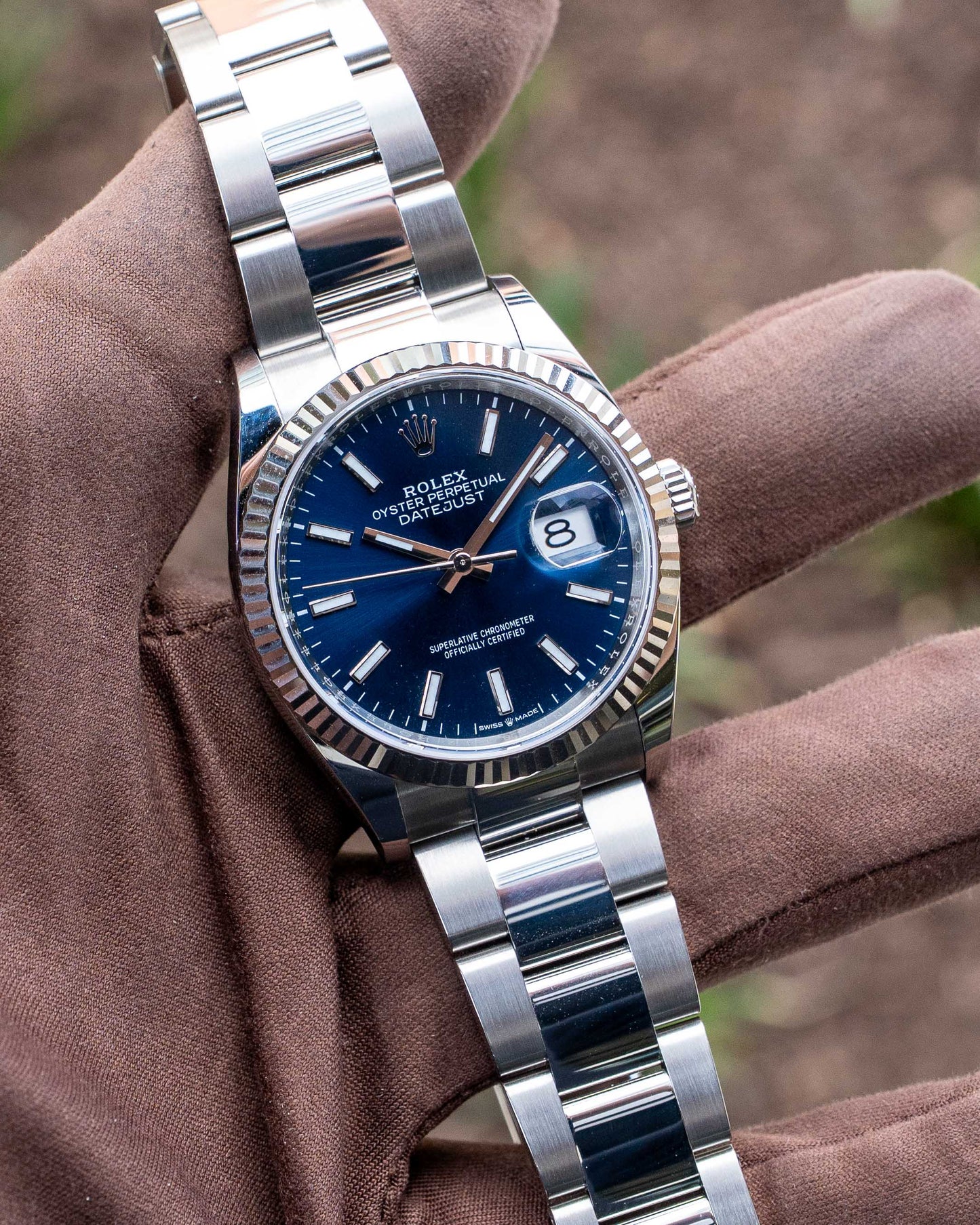 Rolex Datejust 36mm 126234 Blue Stick Dial with Fluted bezel 2025