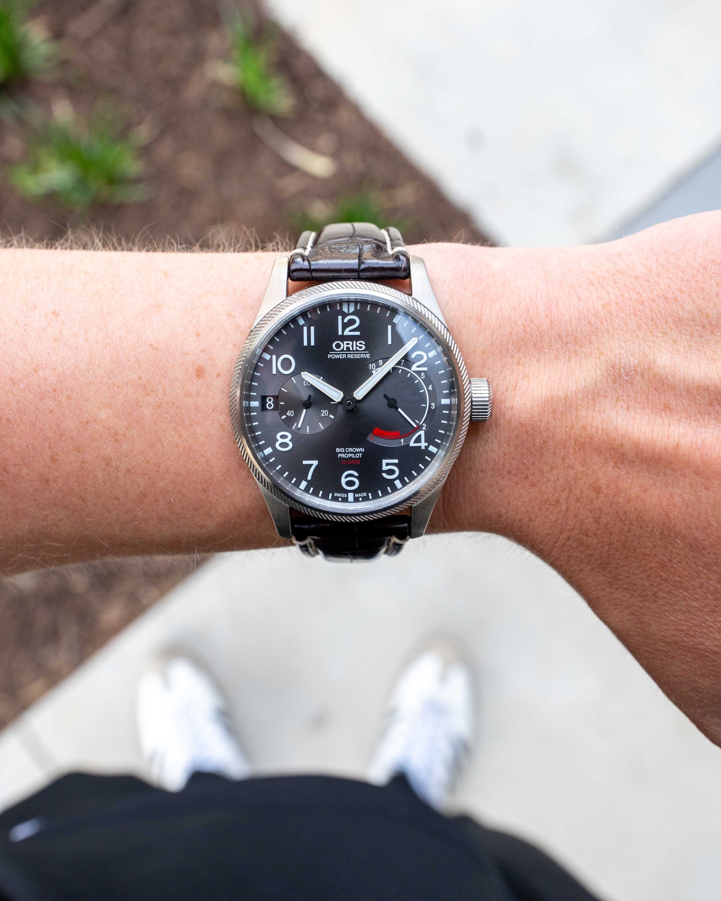 Oris Big Crown ProPilot Calibre 111 44mm 01 111 7711 4163 Brown Crocodile Strap Charcoal Dial