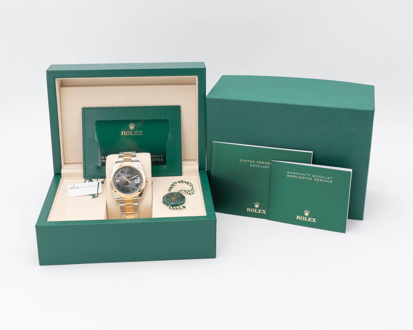 Rolex Datejust 41mm 126303 Two Tone Yellow Gold Wimbledon Dial Smooth Bezel 2025