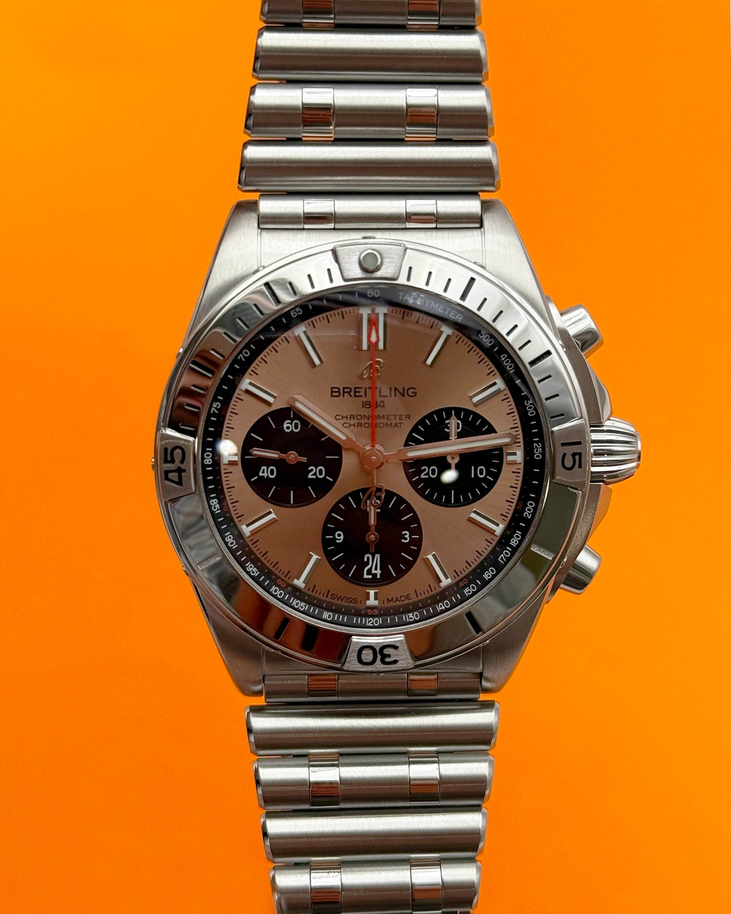 Breitling Chronomat B01 42mm AB0134101K1A1 Salmon Dial Chronograph