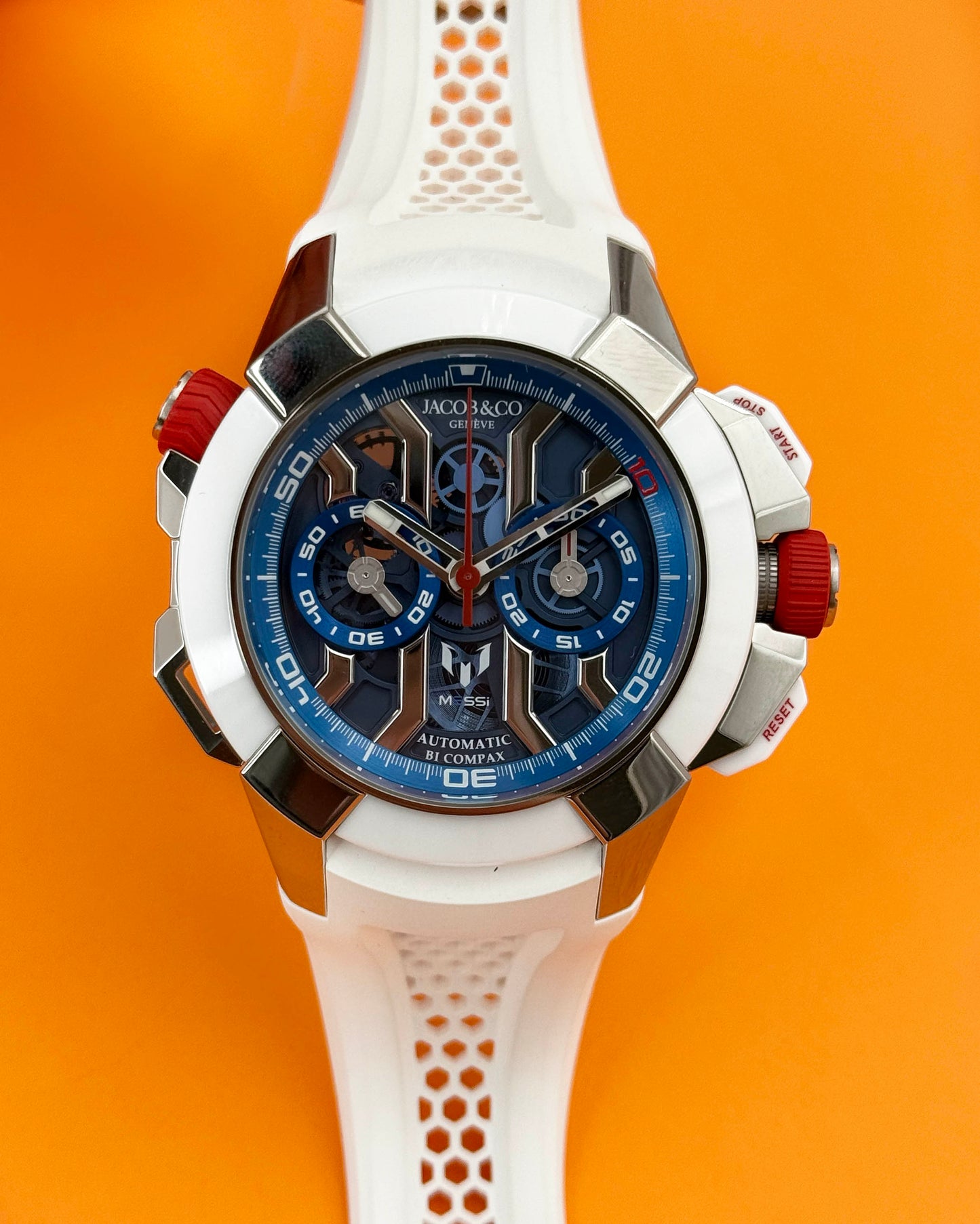 Jacob & Co Epic x Chrono Messi 47mm EC313.20 Titanium White