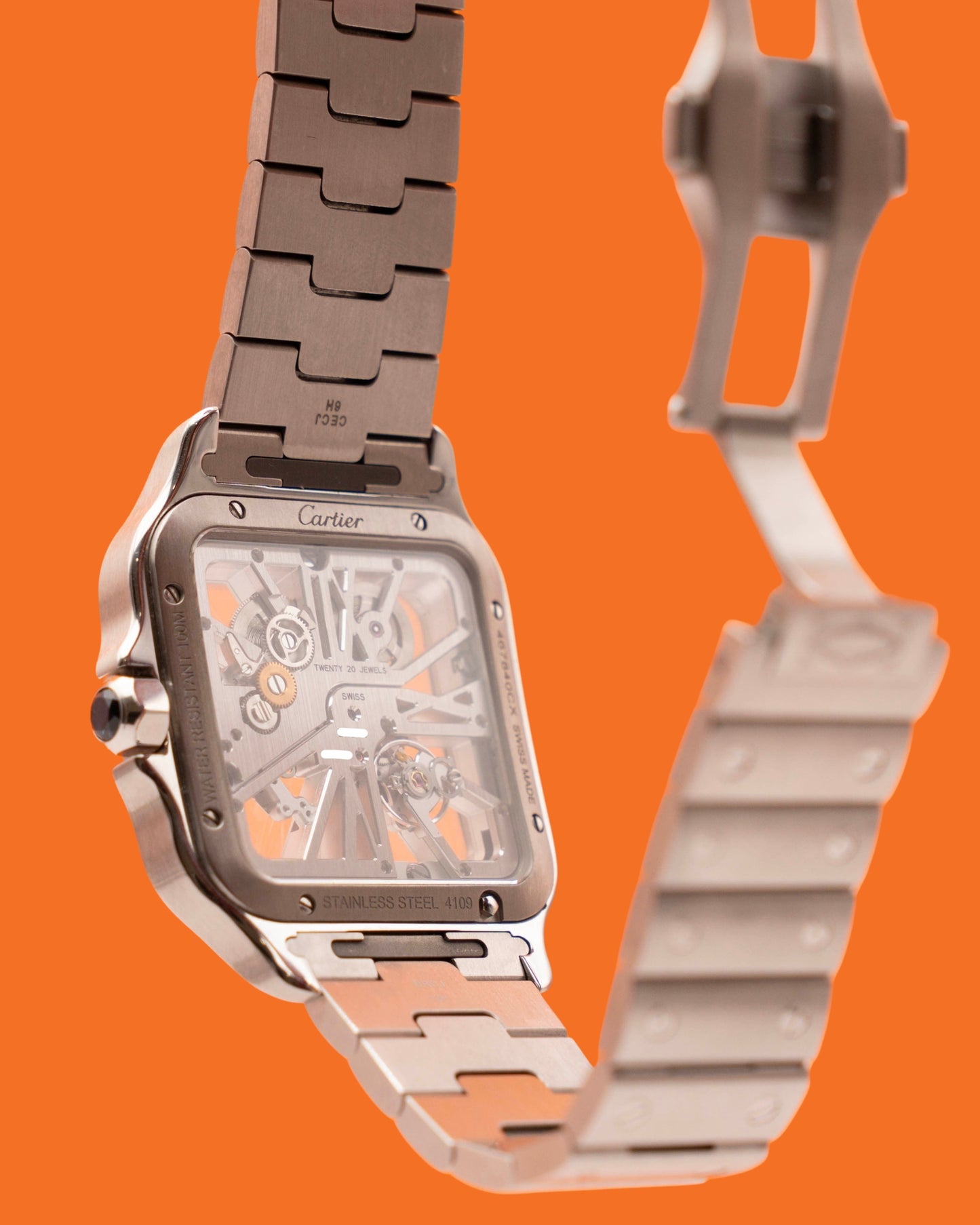 Cartier Santos De Cartier 39.8mm WHSA0026 Skeleton Blue 2023