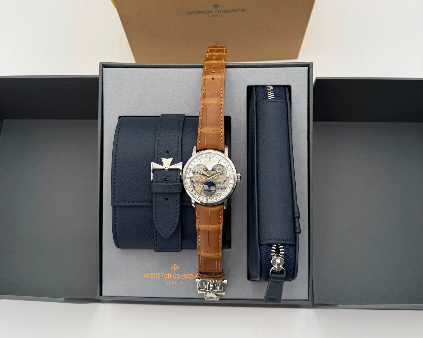 Vacheron Constantin 41mm 4020T/000P-H038 Complete Calendar Openface Platinum LIMITED TO 370 PIECES