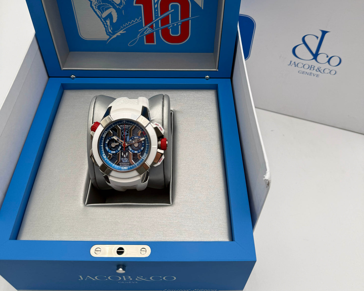 Jacob & Co Epic x Chrono Messi 47mm EC313.20 Titanium White