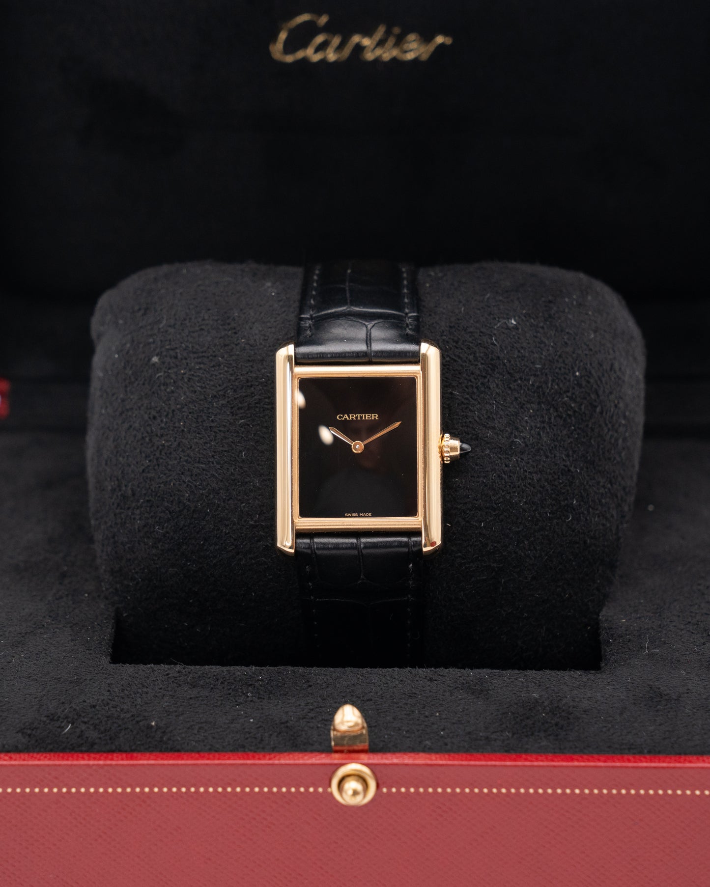 Cartier Tank Louis Cartier 33.7mm WGTA0091 Yellow Gold Black Dial 2023