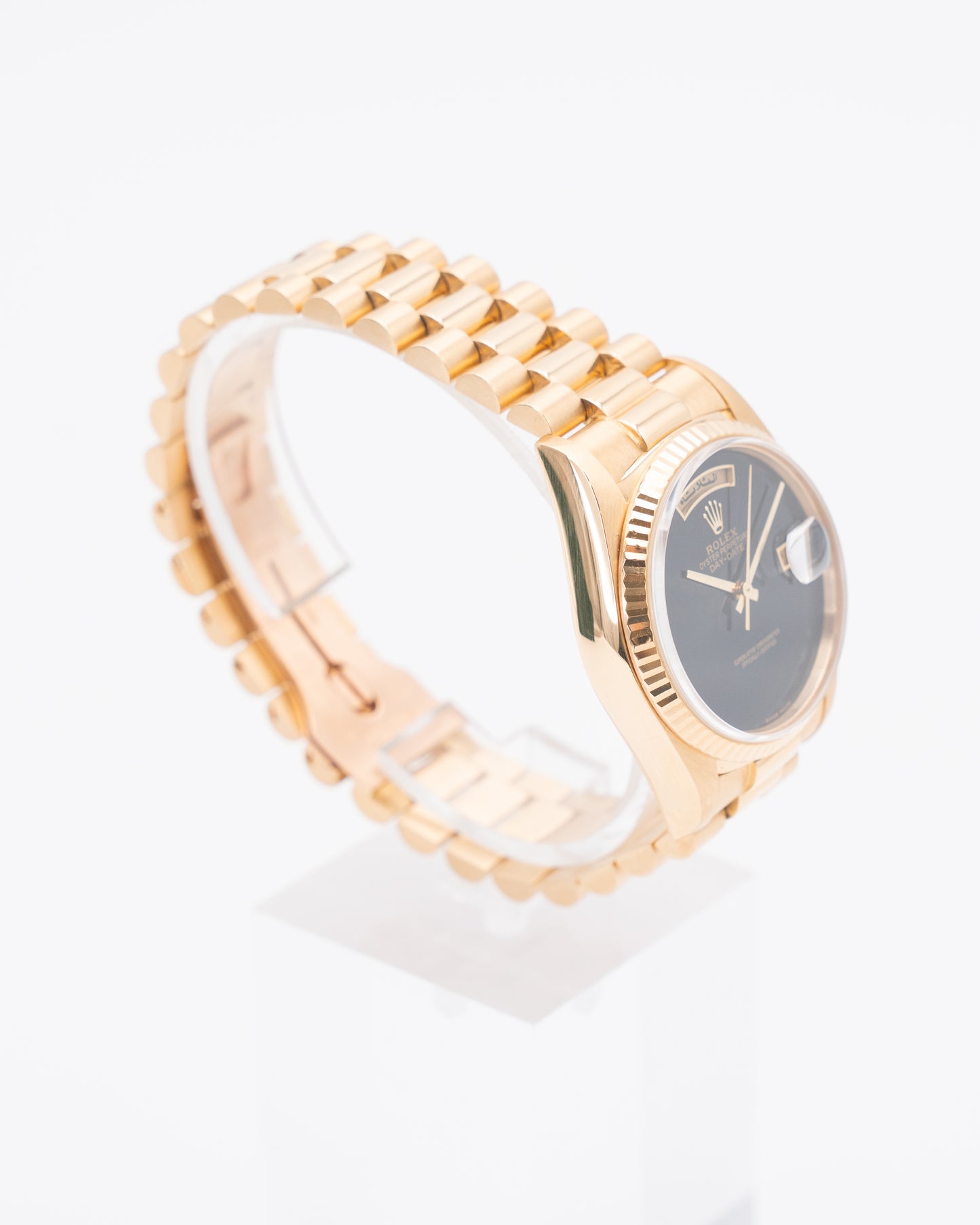 Rolex President 18038 Factory Black Onyx Dial with Factory Arabic day and date 36mm 1987