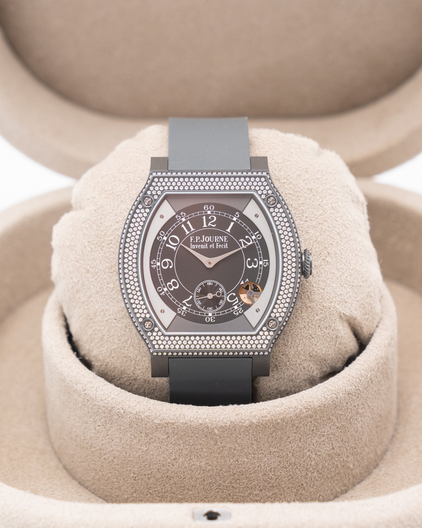 F.P. Journe Elegante 48mm Black dial / Green Lume Factory Diamond Bezel 2024