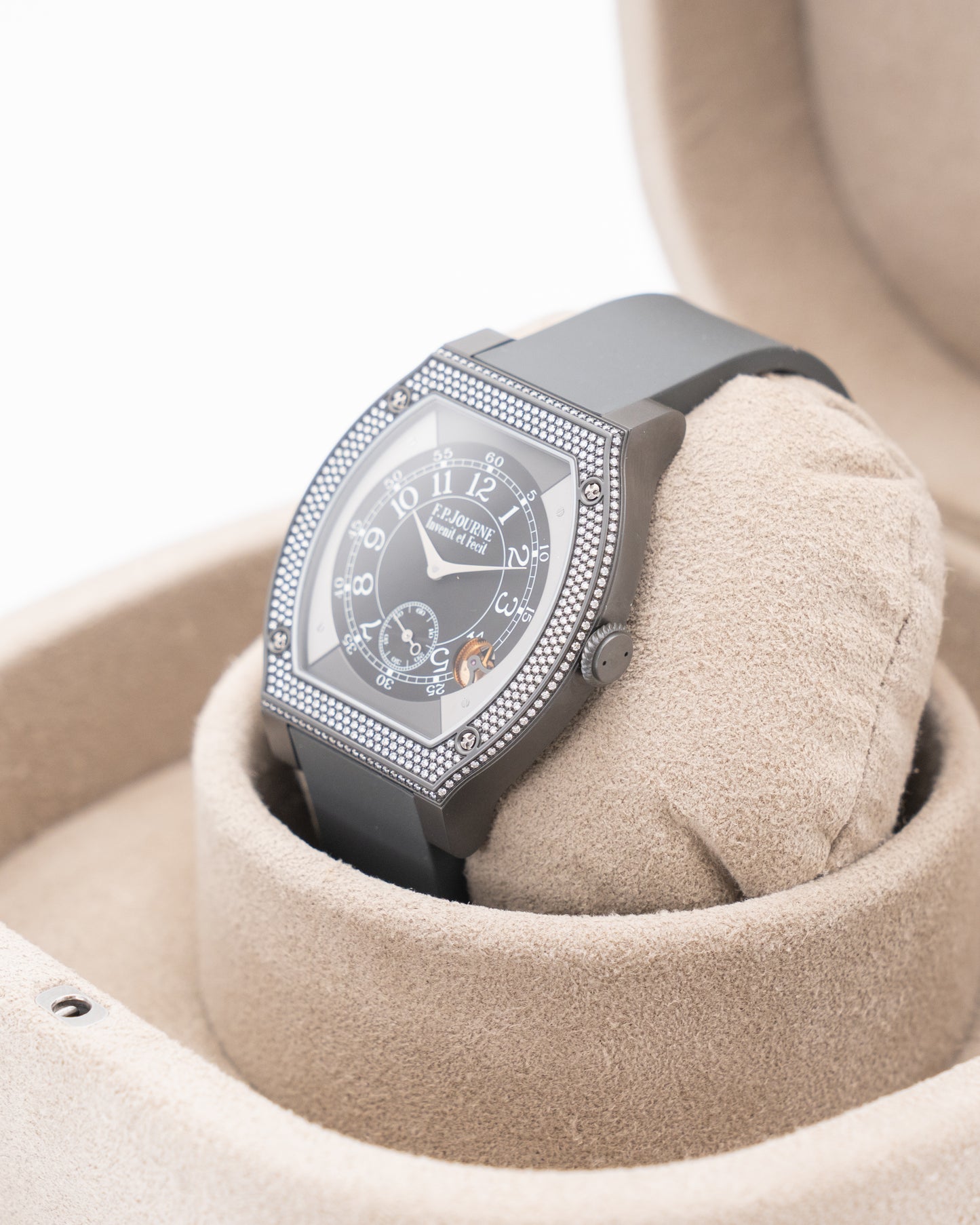 F.P. Journe Elegante 48mm Black dial / Green Lume Factory Diamond Bezel 2024