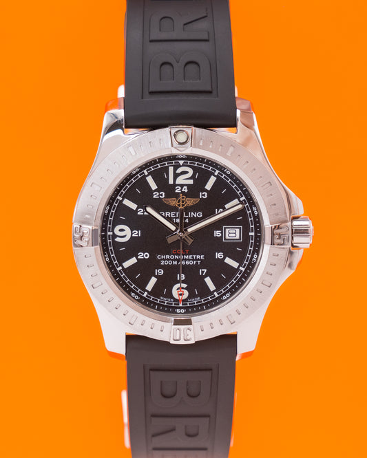 Breiltling Colt 44mm 474388 Black Quartz on Rubber
