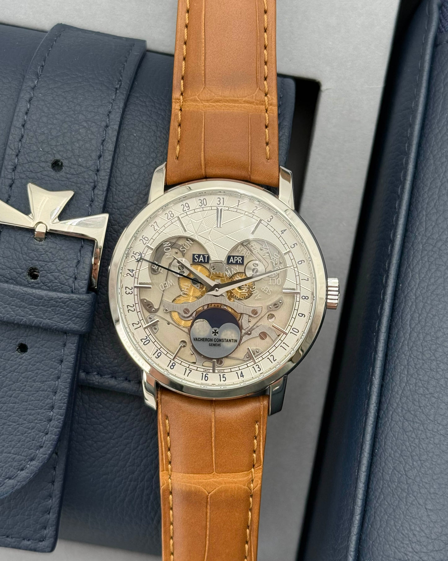 Vacheron Constantin 41mm 4020T/000P-H038 Complete Calendar Openface Platinum LIMITED TO 370 PIECES