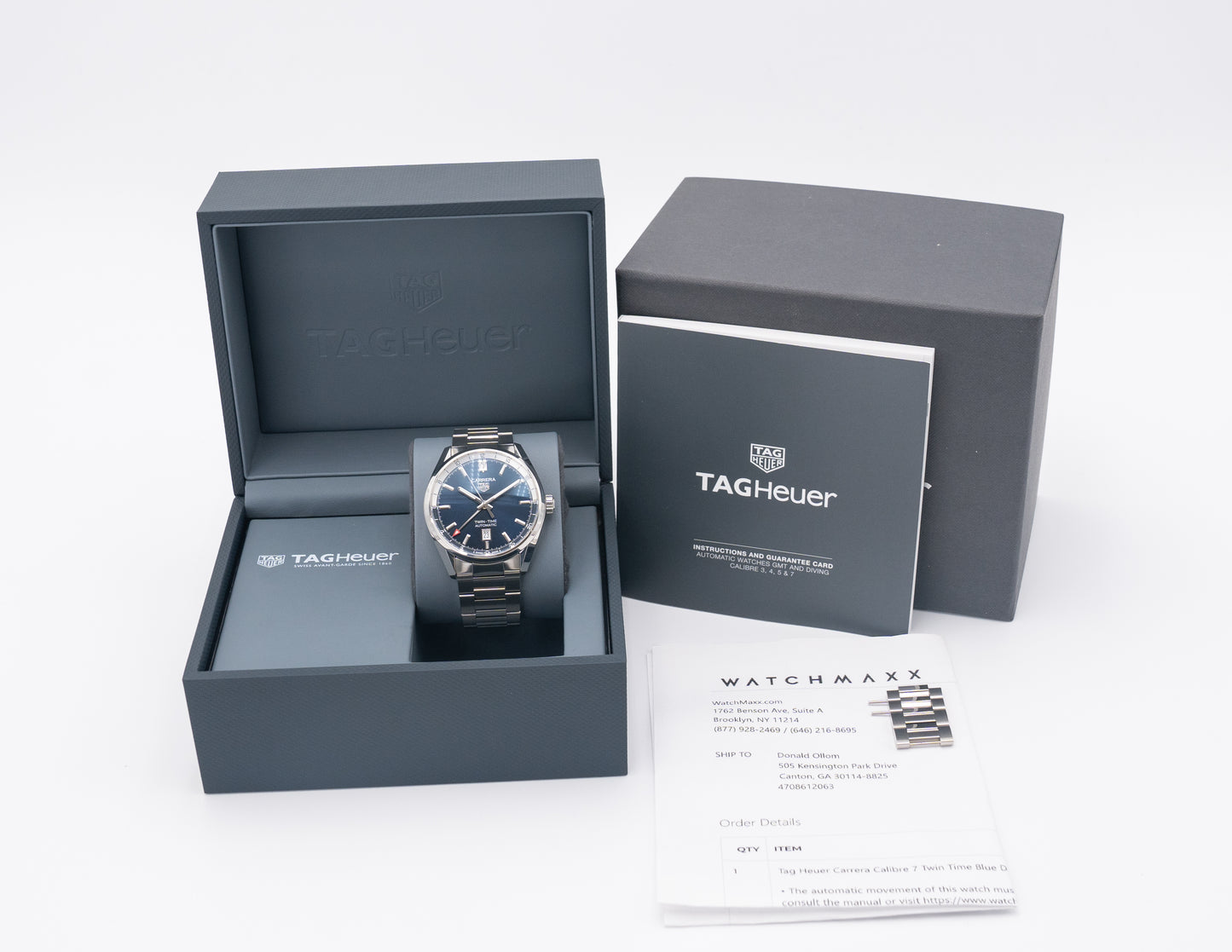 Tag Heuer Carrera Twin Time WBN201A Blue Dial 41mm