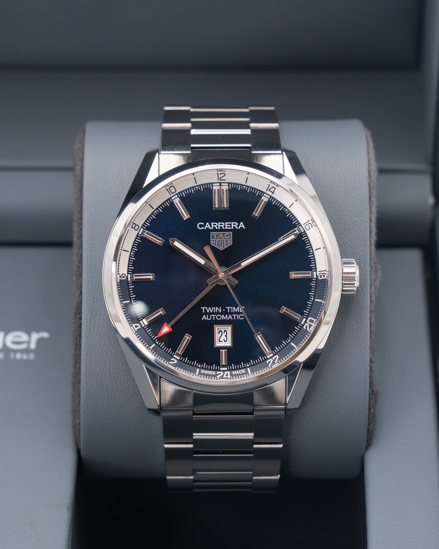 Tag Heuer Carrera Twin Time WBN201A Blue Dial 41mm