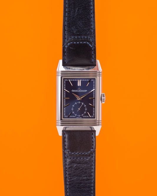 JLC Reverso Q3978480 Tribute Small Seconds Blue Dial 45.6mm 2018