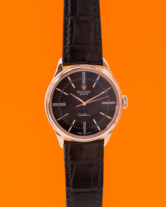 Rolex Cellini Time 50505 Rose Gold Black Dial 39mm 2022