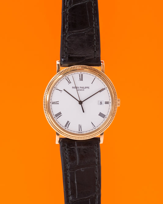 Patek Philippe Calatrava 3944-J Quartz Yellow Gold 34mm White Dial