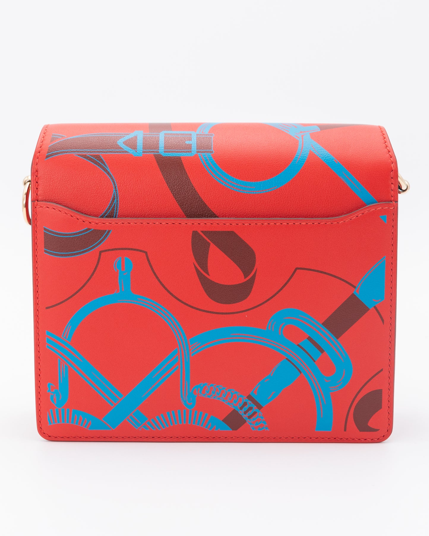 Hermès Roulis 21 Le Sac Roulis Mini Eperon D'OR Swift Leather Roulis 21 Scarf Print