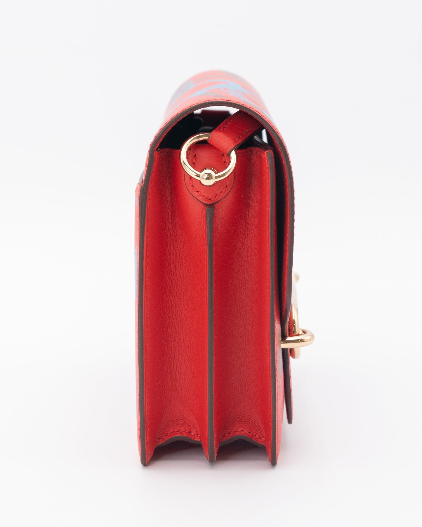 Hermès Roulis 21 Le Sac Roulis Mini Eperon D'OR Swift Leather Roulis 21 Scarf Print