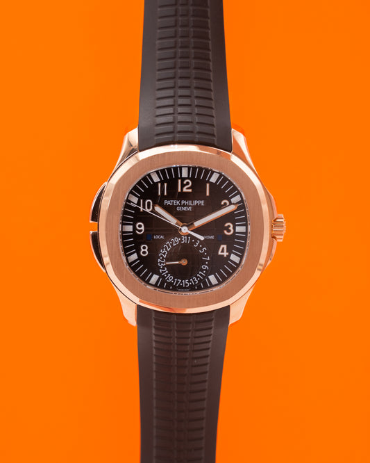 LIKE NEW Patek Philippe Aquanaut Travel Time 40.80mm 5164R-001 Rose Gold Brown 2021
