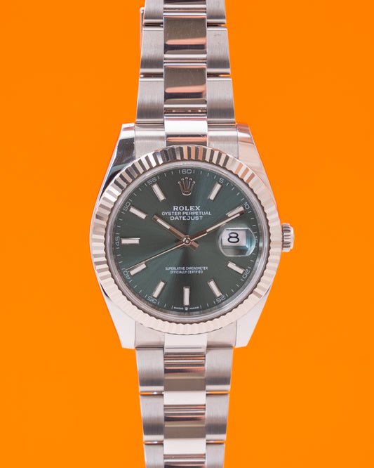 Rolex Datejust 41mm 126334-0027 Mint Green on Oyster 2024