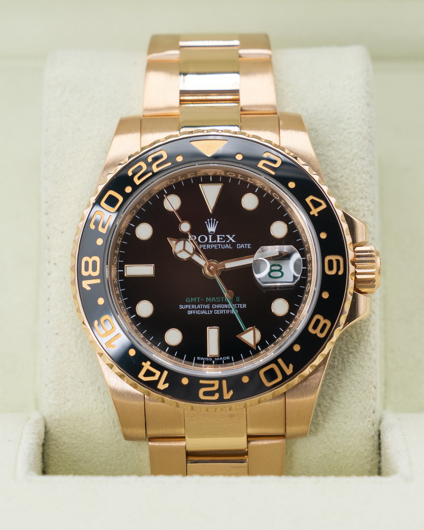 Rolex GMT Master II 40mm 116718 Yellow Gold Black Dial 2006