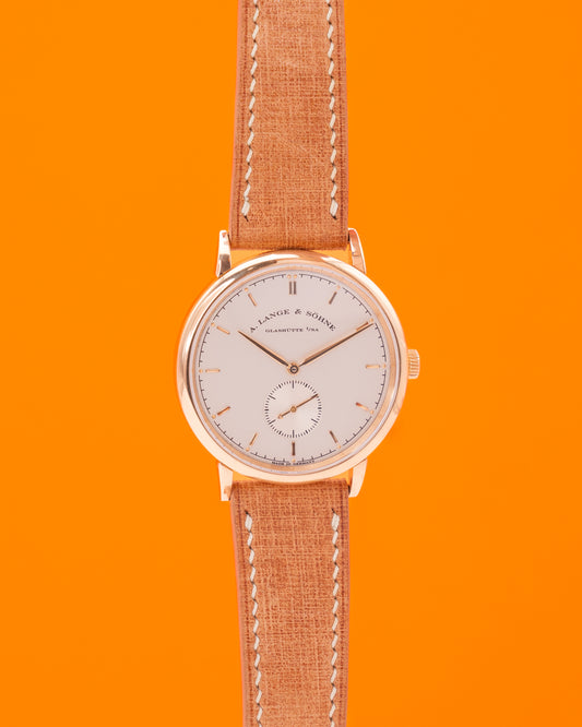 A. Lange & Sohne 37mm 216.021 Saxonia Yellow Gold Silver Dial