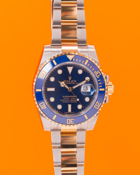 UNWORN STICKERS 2019 Rolex Submariner Date 40mm 116613LB Bluesy Two Tone Yellow Gold 2019