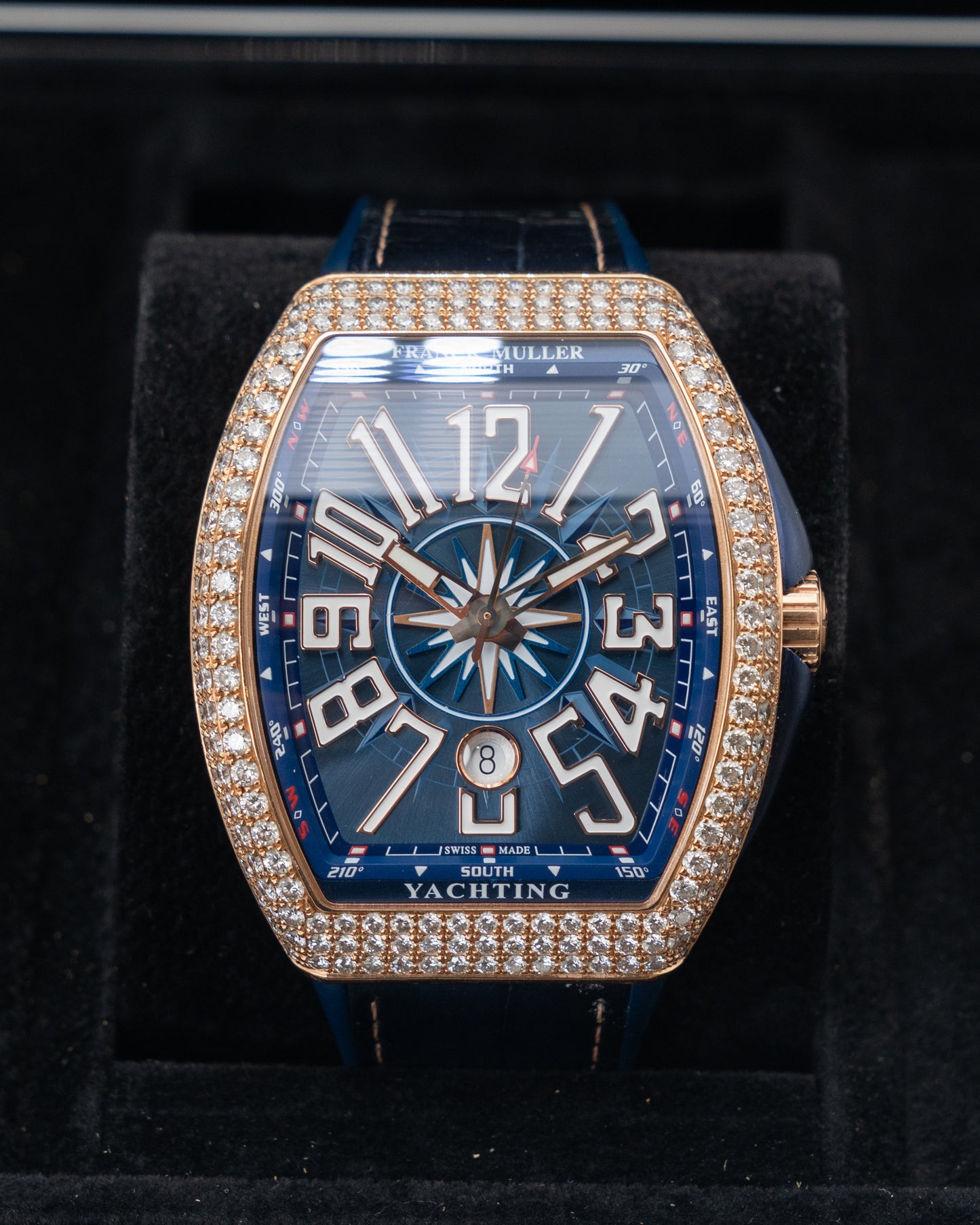 Franck Muller Vanguard V45 SCDT D Yacht 5N BL Factory Diamond Dial 44mm 2021
