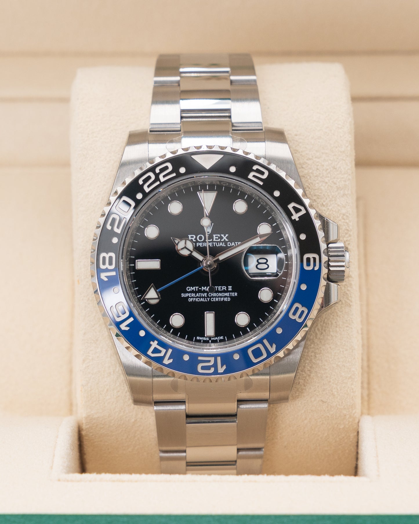 FULL STICKERS UNWORN NEW CARD Rolex GMT Master II 40mm 116710BLNR Batman Oyster 2021