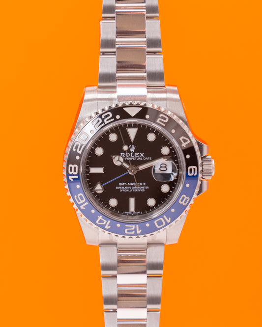 FULL STICKERS UNWORN NEW CARD Rolex GMT Master II 40mm 116710BLNR Batman Oyster 2021