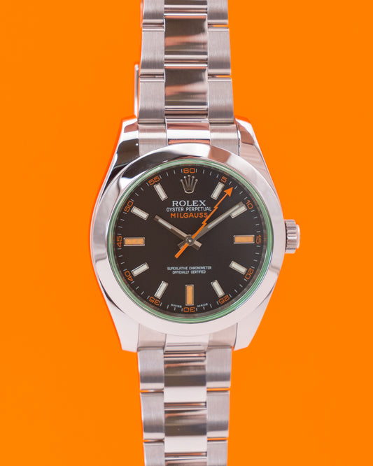 Rolex Milgauss 40mm 116400V Black Dial Green Crystal 2011