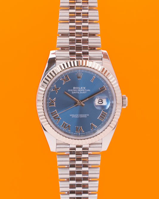 Rolex Datejust 41mm 126334 Blue Roman Dial Fluted Jubilee 2023