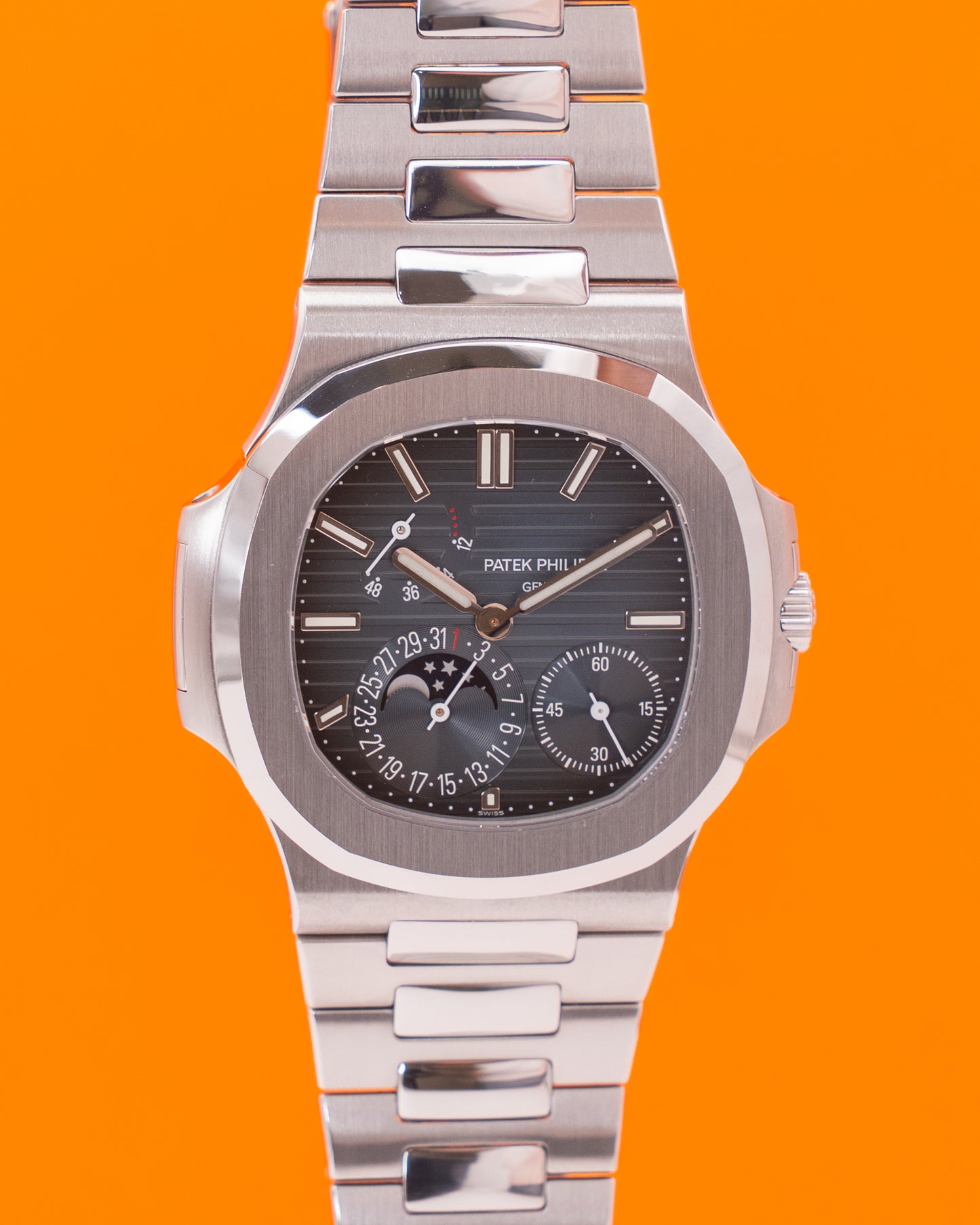 Patek Philippe Nautilus 40mm 5712/1A Blue Dial Moonphase Power Reserve 2015