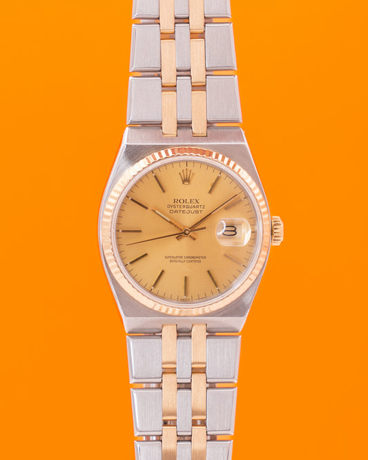 Rolex Datejust Oysterquartz 17013 Two Tone Champagne