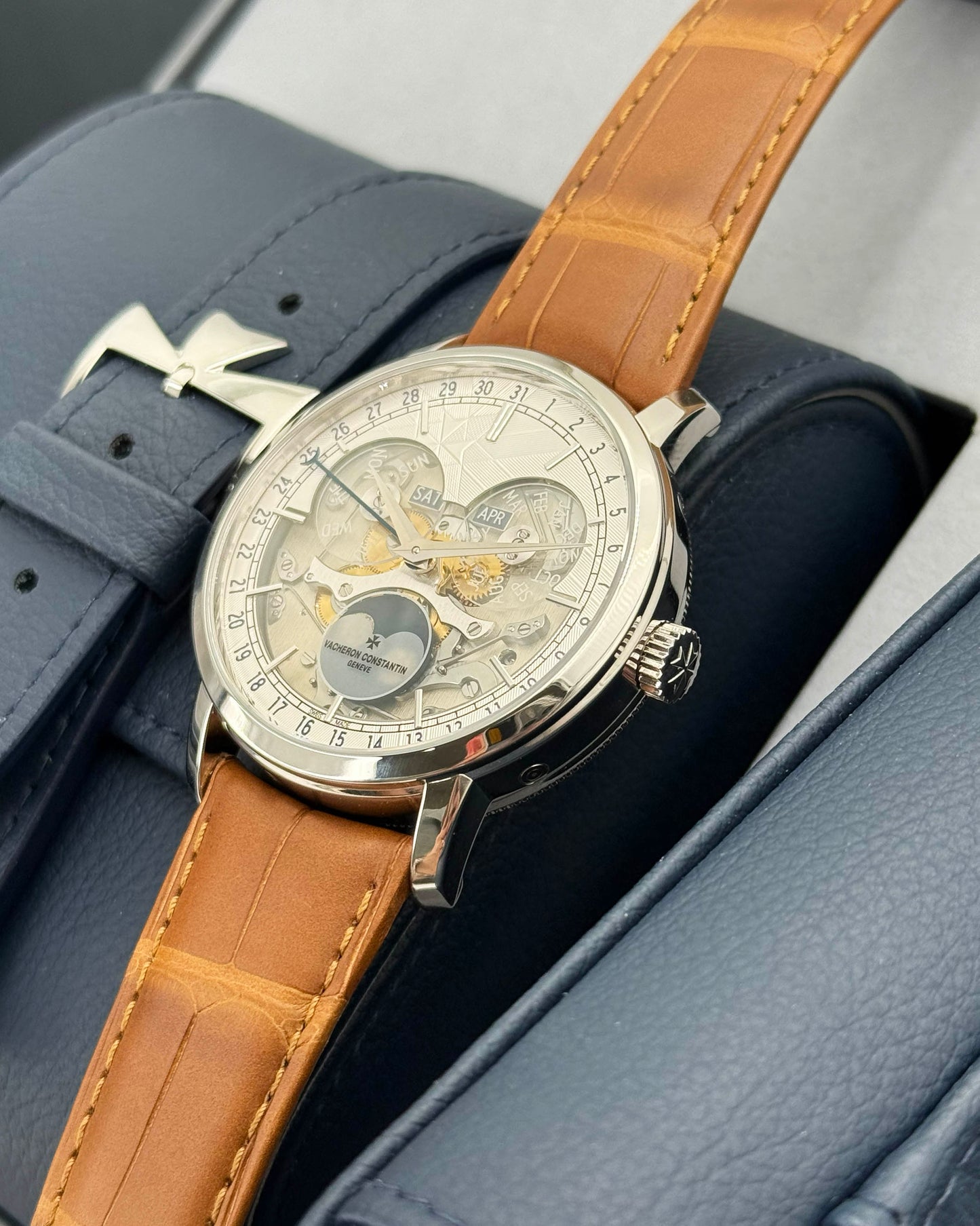 Vacheron Constantin 41mm 4020T/000P-H038 Complete Calendar Openface Platinum LIMITED TO 370 PIECES