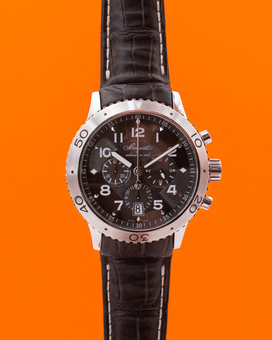 Breguet Transatlantique Type XXI 43mm 3810ST Gray Sunburst Dial on Strap 2006