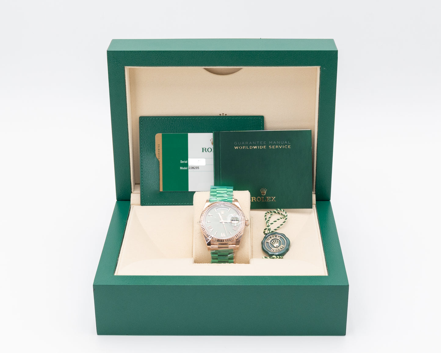 Rolex DayDate 40mm 228235 Rose Gold Olive Dial 2017