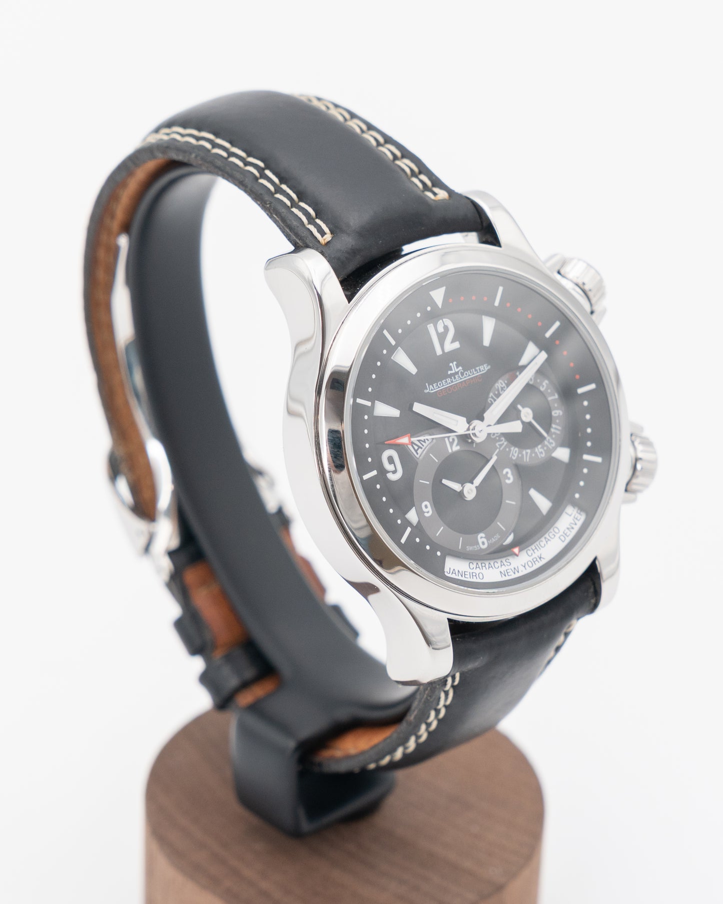 Jaeger LeCoultre Master Compressor Geographic GMT 146.8.83/1 World Time Black