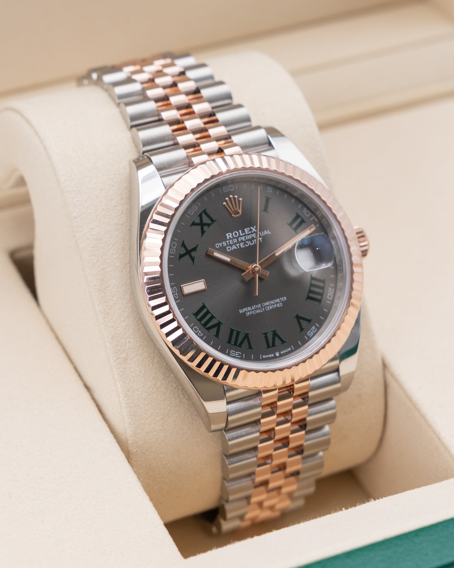 Rolex Datejust 41mm 126331 Rose Gold Two Tone Fluted Jubilee Wimbledon Dial 2025