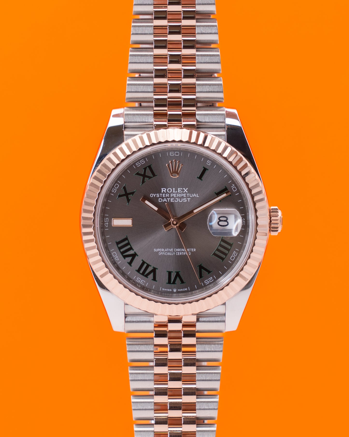 Rolex Datejust 41mm 126331 Rose Gold Two Tone Fluted Jubilee Wimbledon Dial 2025