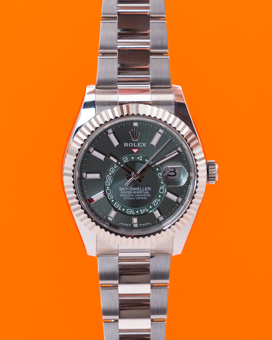 UNWORN Rolex Skydweller 42mm 336934 Mint Green Fluted Oyster 2025